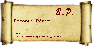Baranyi Péter névjegykártya