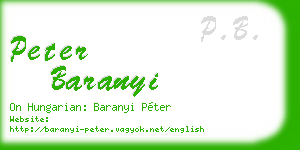 peter baranyi business card